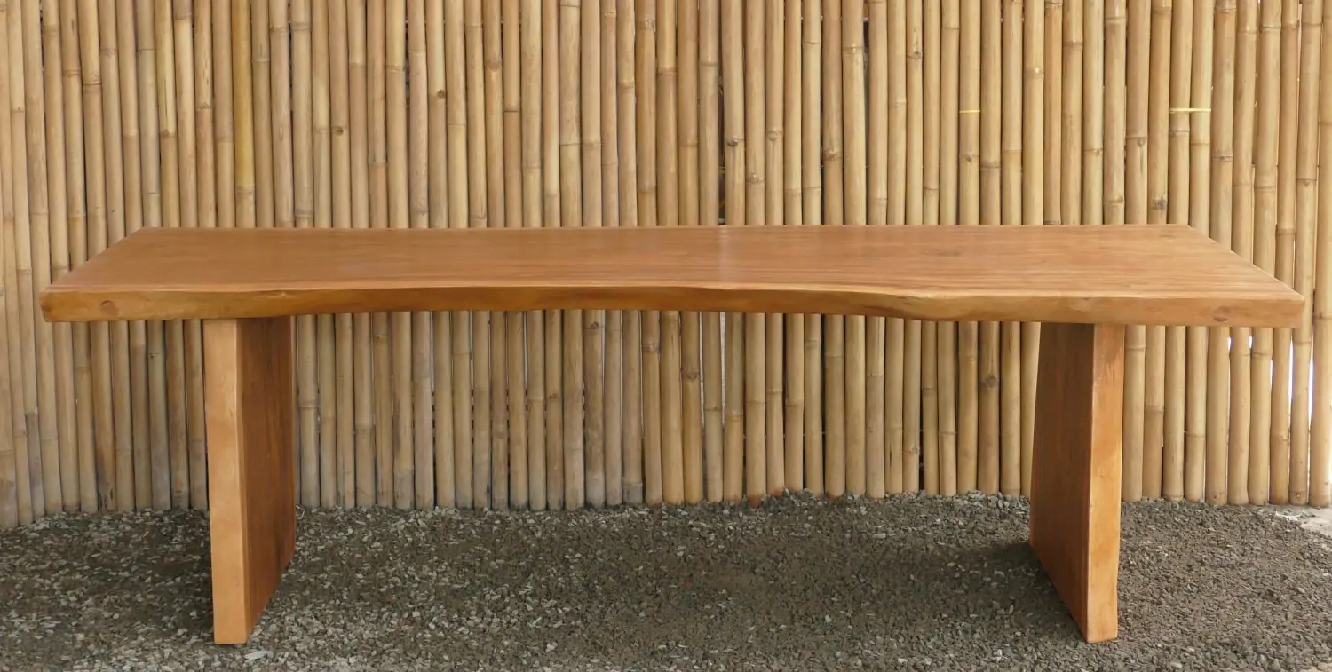  Product image 2 of the product “Natural Wood Table suar with wooden legs, 254.5.cm length, 95cm width, 78cm height. Table top 7cm thickness ”